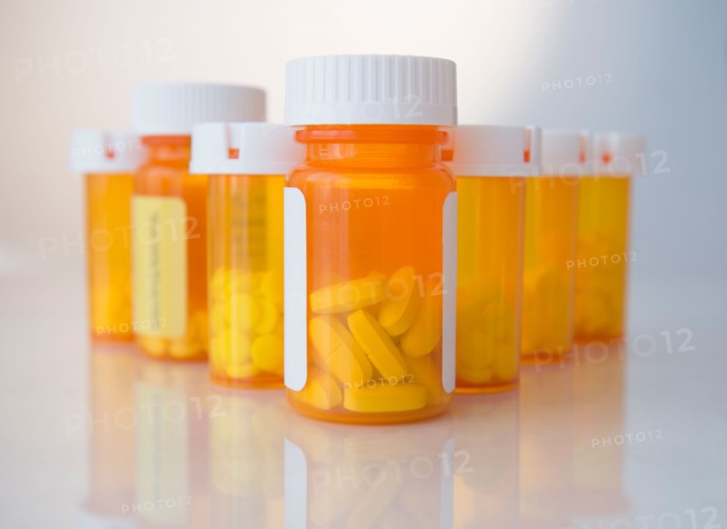 Studio shot of pill bottles