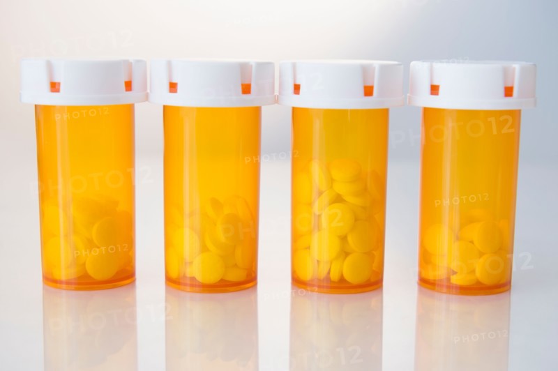 Studio shot of pill bottles