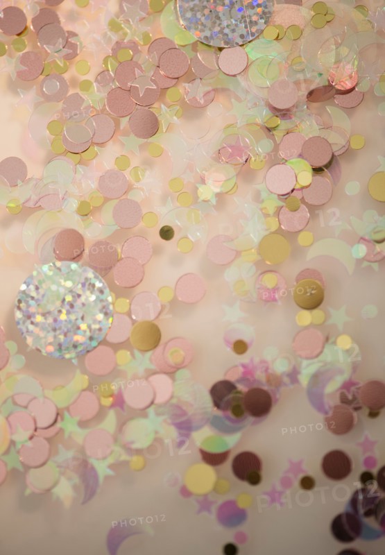 Studio shot of shiny confetti