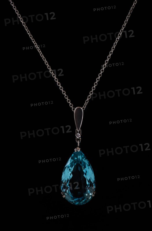 Studio shot of beautiful necklace with blue stone