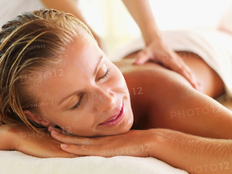 Woman getting massage in spa