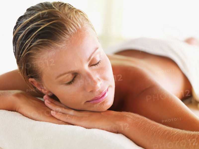 Woman relaxing in spa