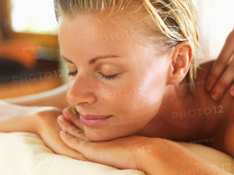 Woman relaxing in spa