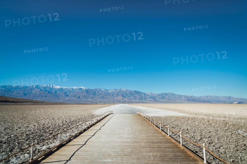 Wooden pier on desert
