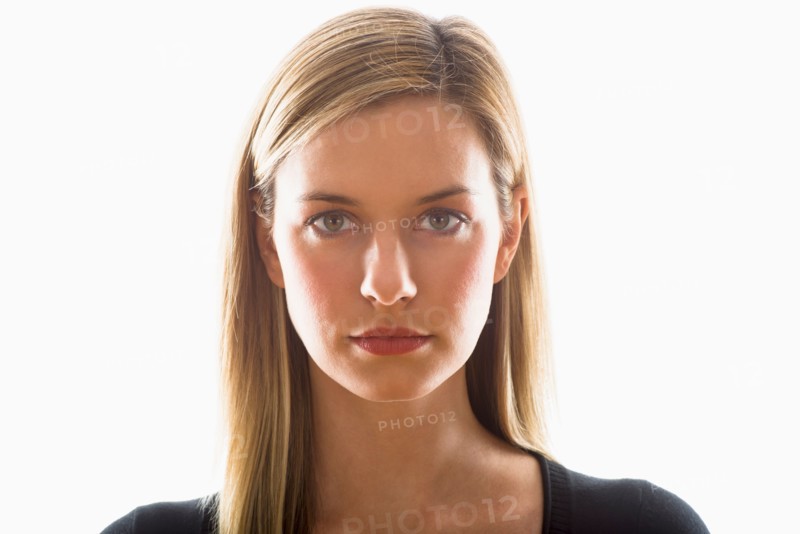 Studio portrait of young woman.