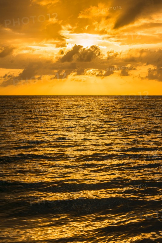 Sunset over sea. Jamaica.
