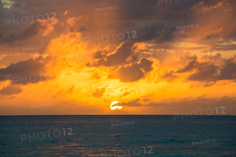 Sunset over sea. Jamaica.