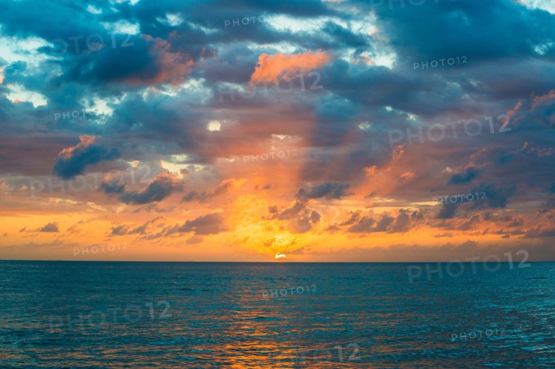 Sunset over sea. Jamaica.