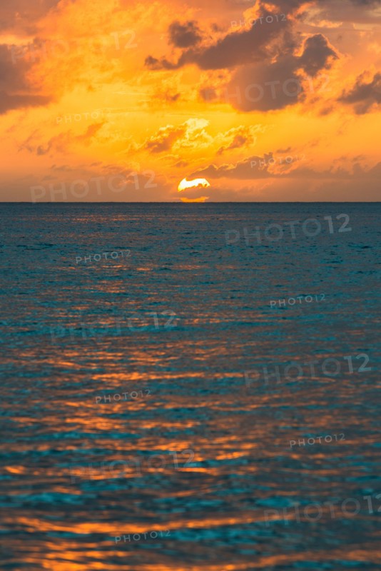 Sunset over sea. Jamaica.