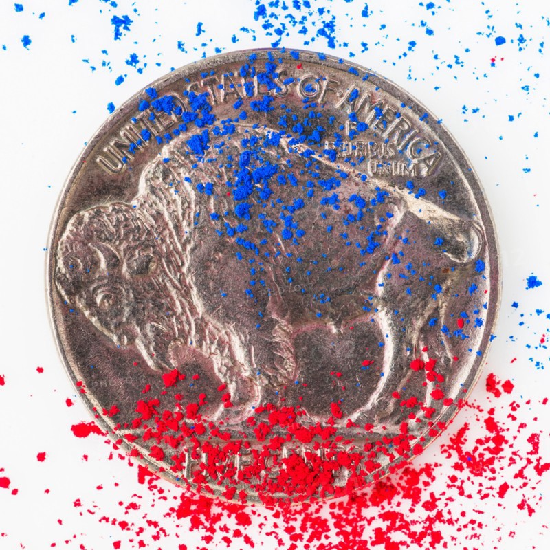 Studio shot of dollar coin.