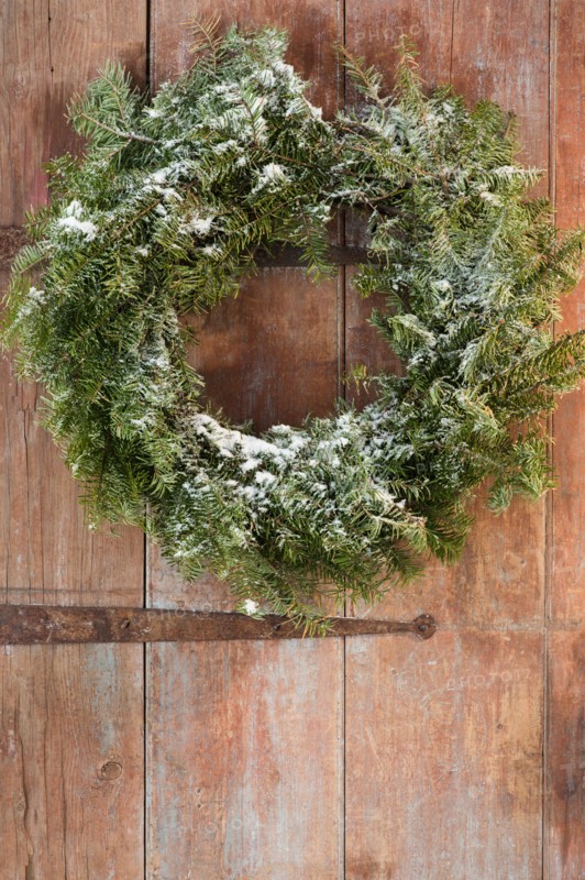 Christmas wreath on door