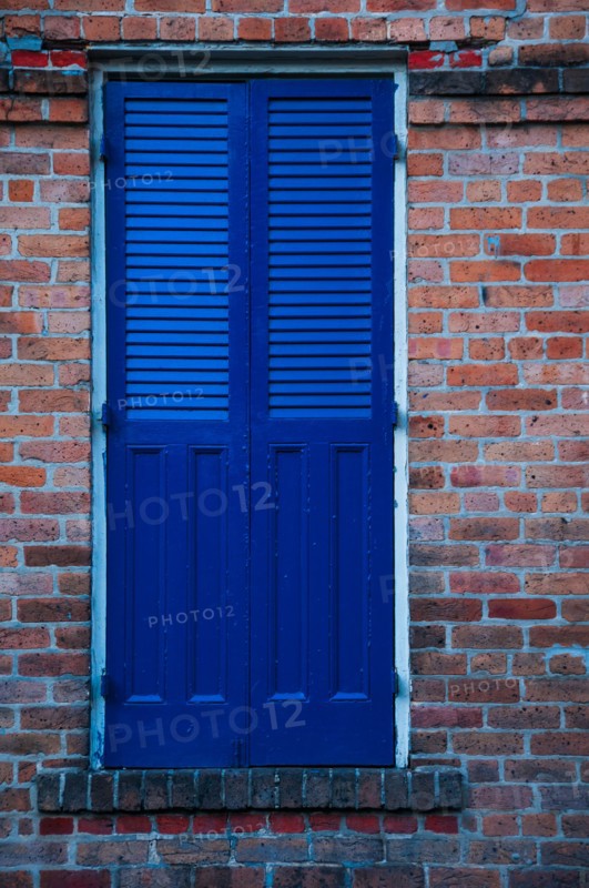 Blue window shutter, closed