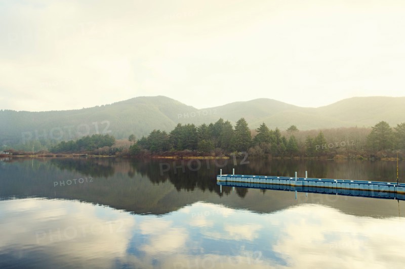 Landscape with sky reflected in water