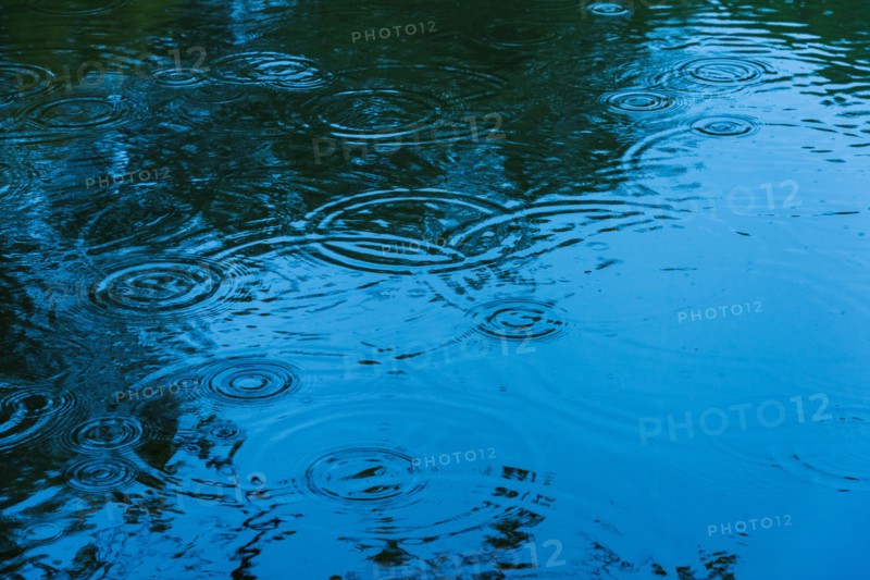 Central Park, New York City. Droplets splashing on lake surface.