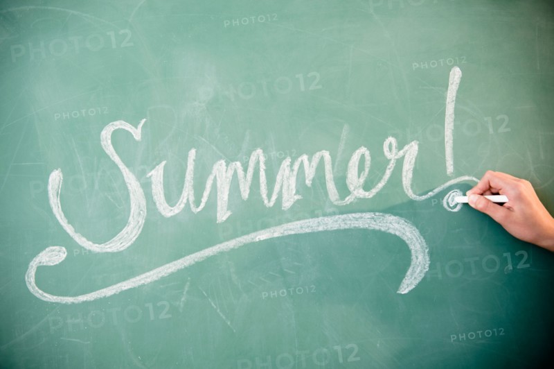 Summer' sign on blackboard