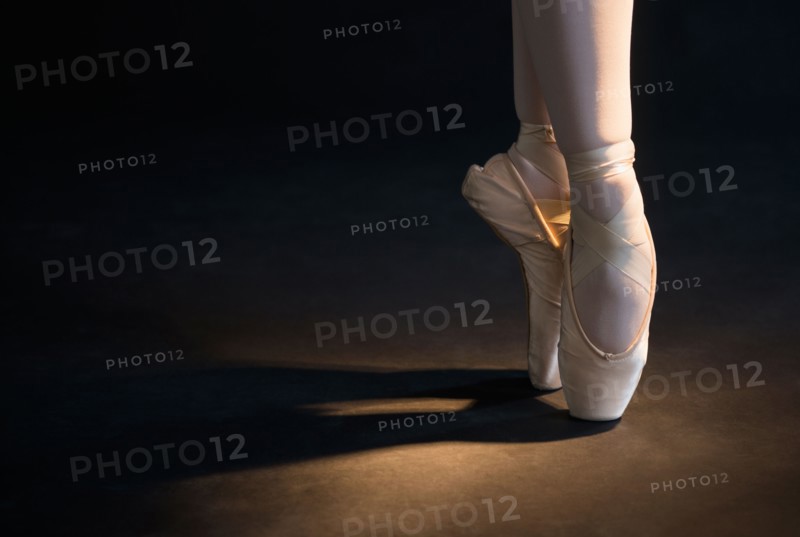 Close up of girls (16-17) ballet shoes