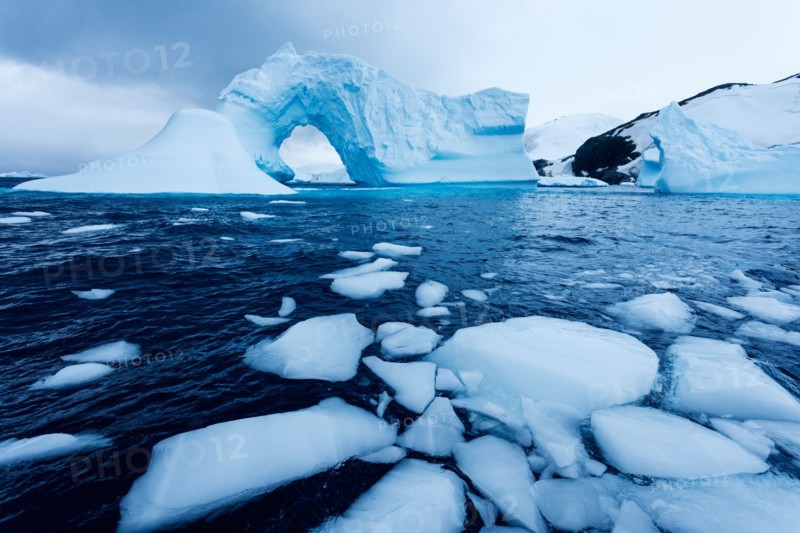 Ice floe floating on water
