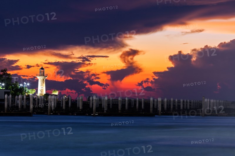 Lighthouse with dramatic sky in background