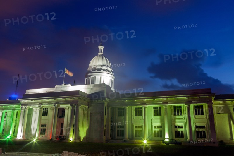 Illuminated town hall