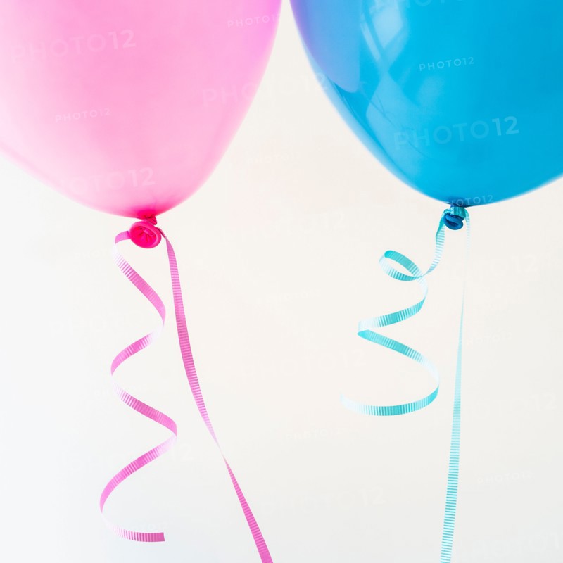 Studio shot of two balloons.