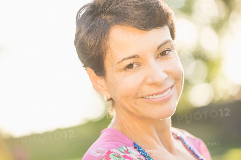 Portrait of mature woman smiling .
