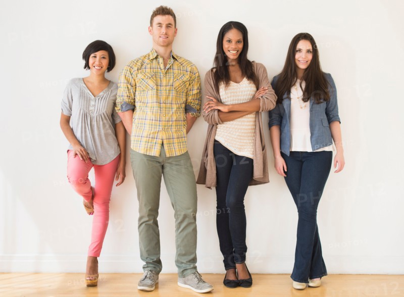 Portrait of four young friends.