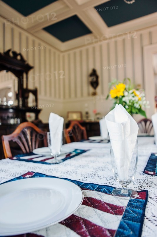 Close-up of table in dining room