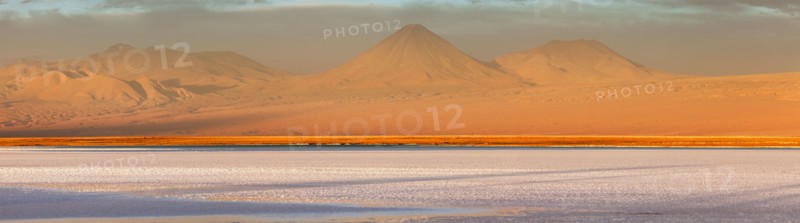 Chile, San Pedro de Atacama, Volcanic landscape during sunset