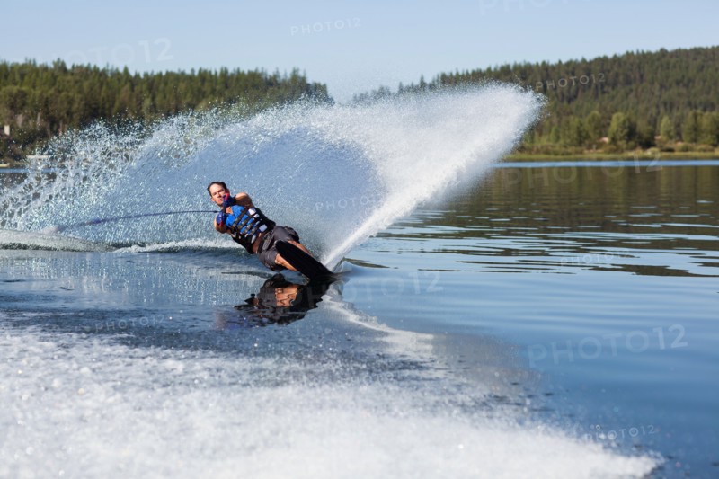 Man waterskiing