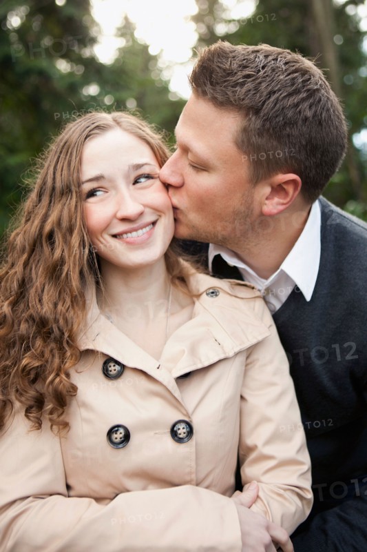 Young couple kissing
