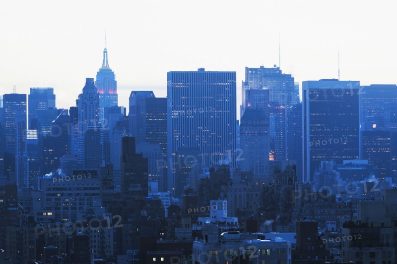 Skyline at dusk. USA, New York State, New York City.
Photo : fotog