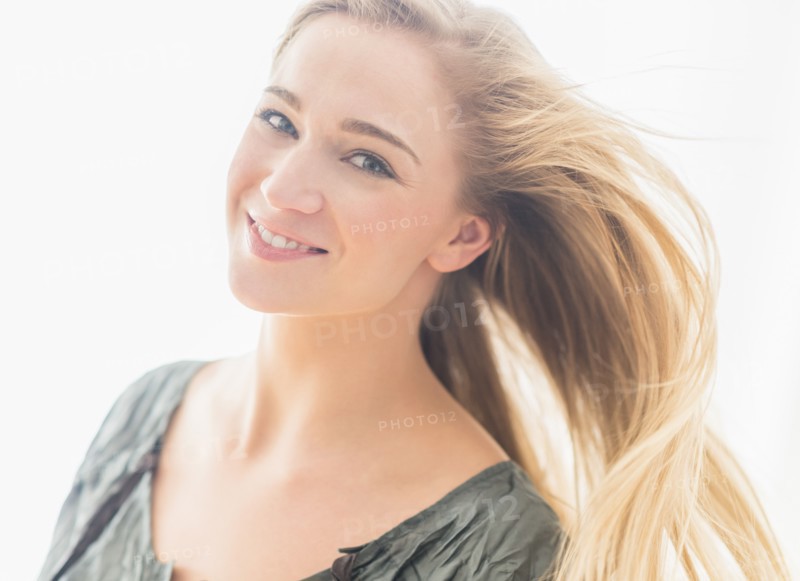 Portrait of attractive blonde woman.