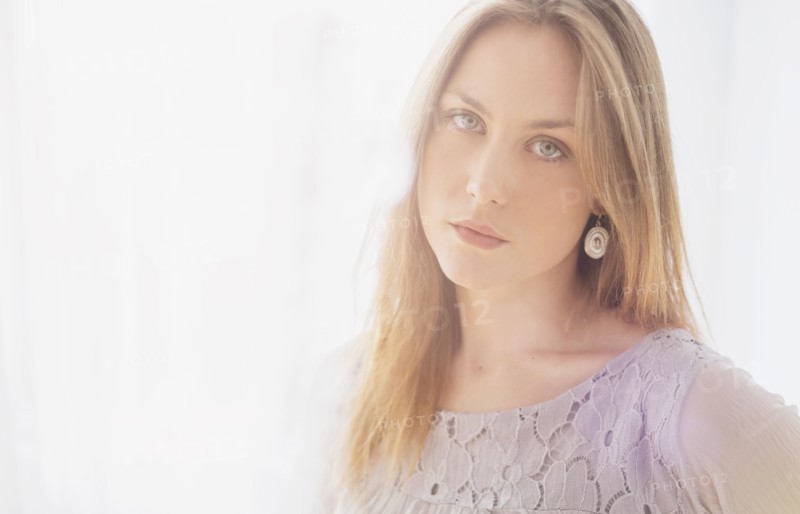 Portrait of young blond woman.