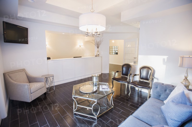 View of elegant waiting room in clinic.
