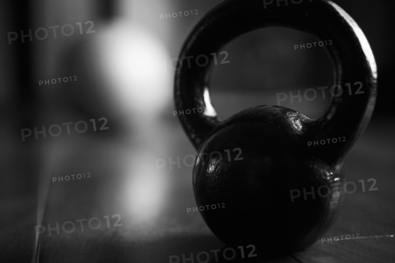 Close-up of kettlebell.
Photo : Maisie Paterson