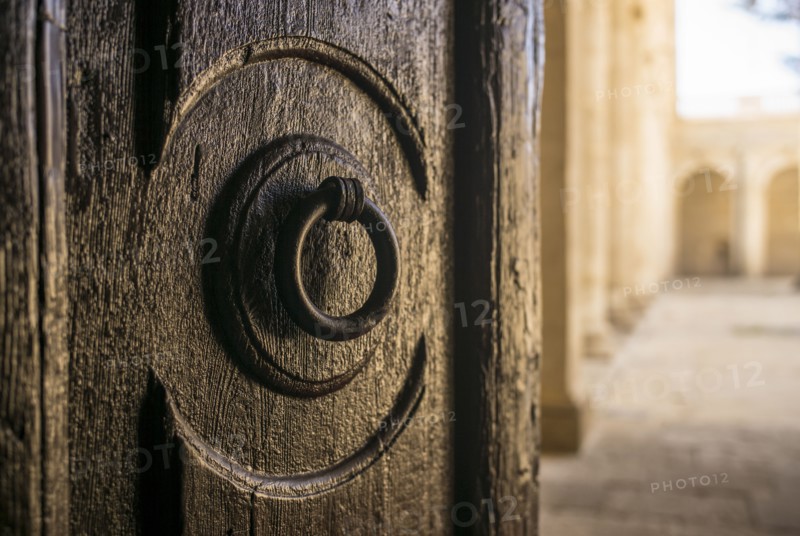 Door knocker on Cathedral of Almeria. Almeria, Spain.