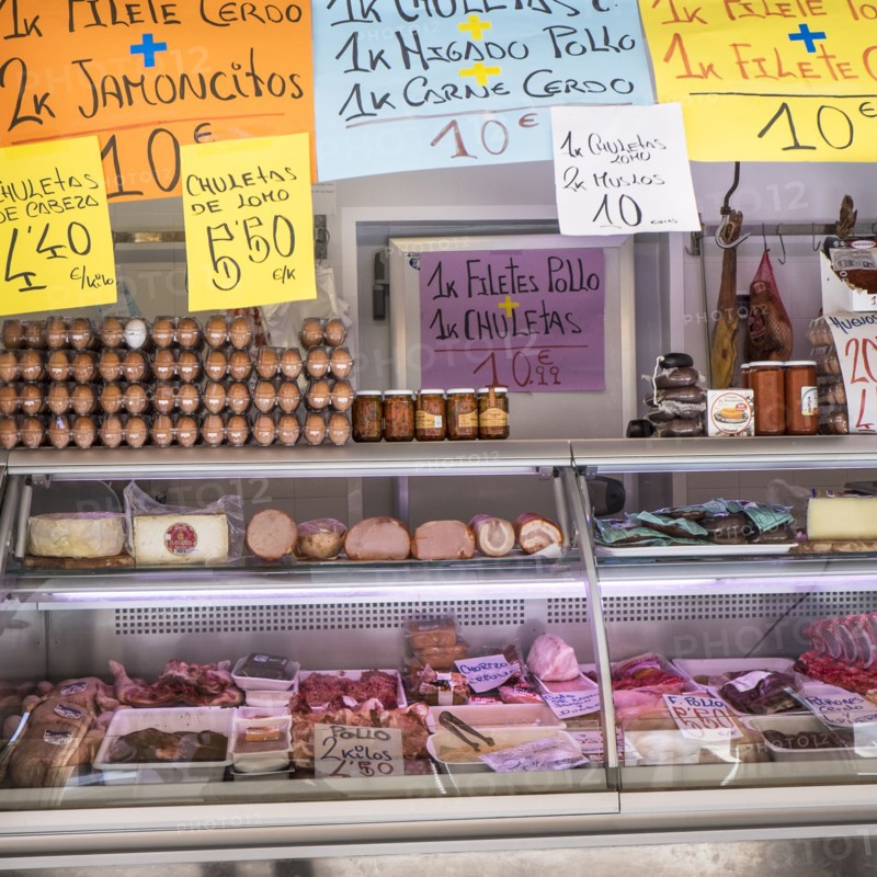 Display fridge in supermarket. Cadiz, Spain.