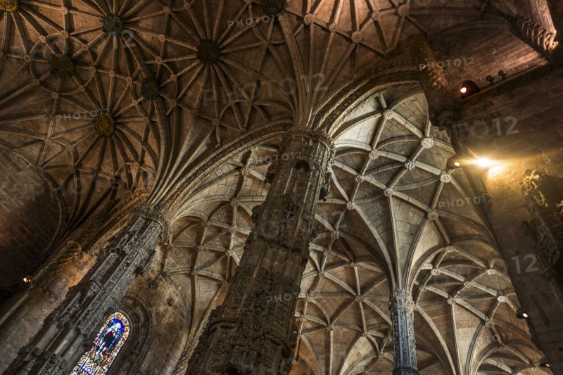 Monastery of Jeronimos interior. Lisbon, Portugal.