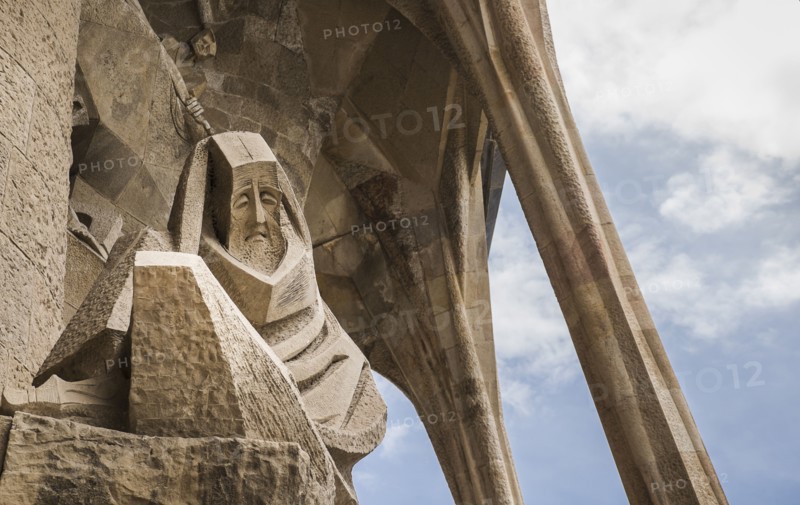 Detail of Sagrada Familia Church by Antonio Gaudi. Barcelona, Spain.