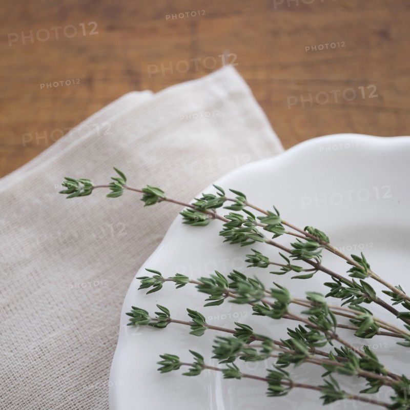 Thyme on plate.