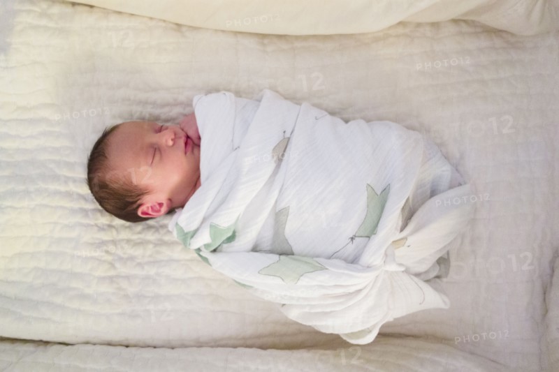 Newborn girl sleeping