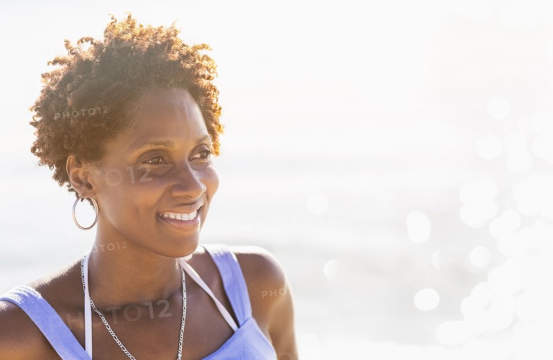 Portrait of woman on beach