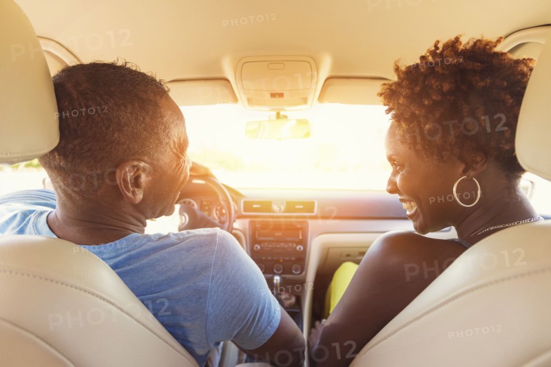 Mature couple in car
