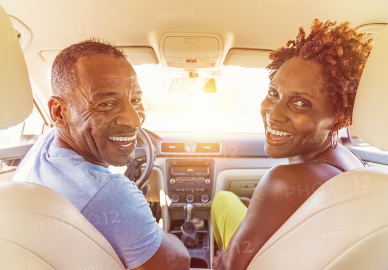 Mature couple in car