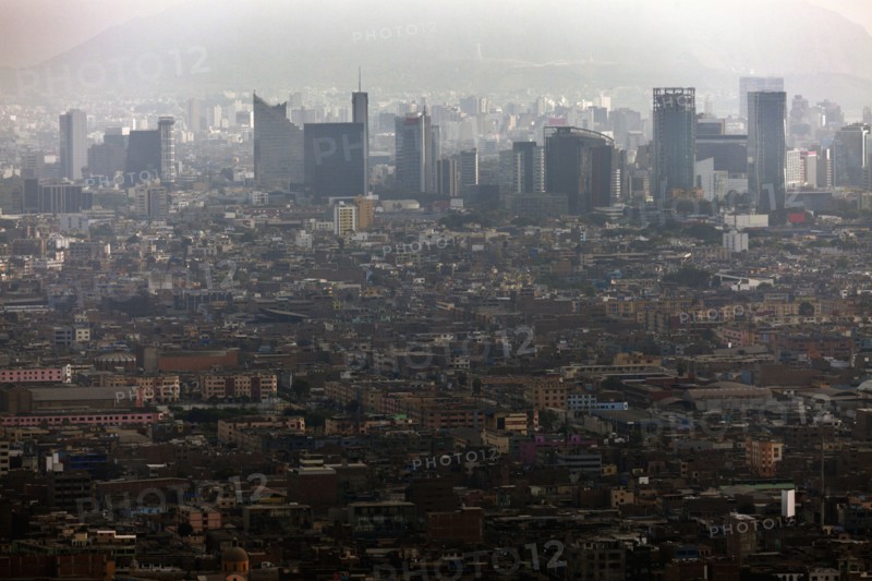 Elevated view of crowded city