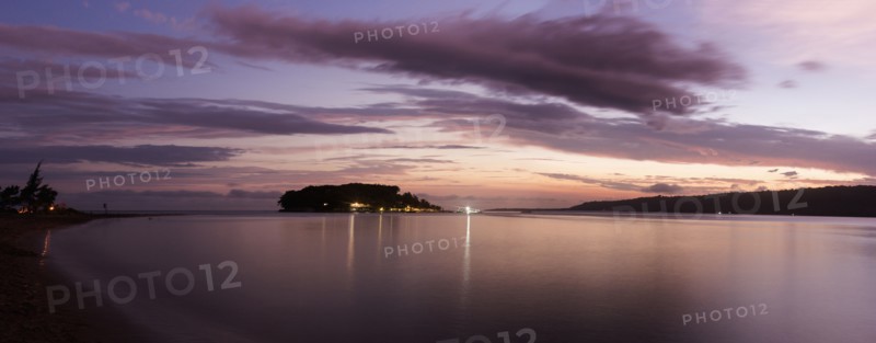 Vanuatu sunset panorama