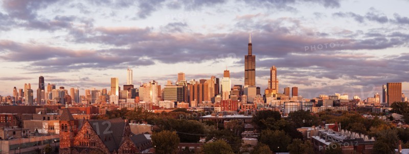 Skyline against moody sky