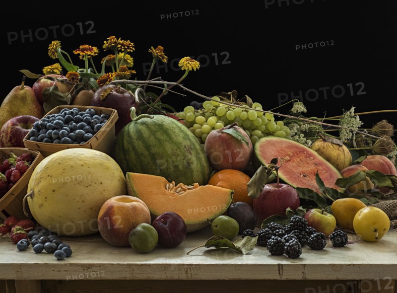 Studio shot of fruit still life.