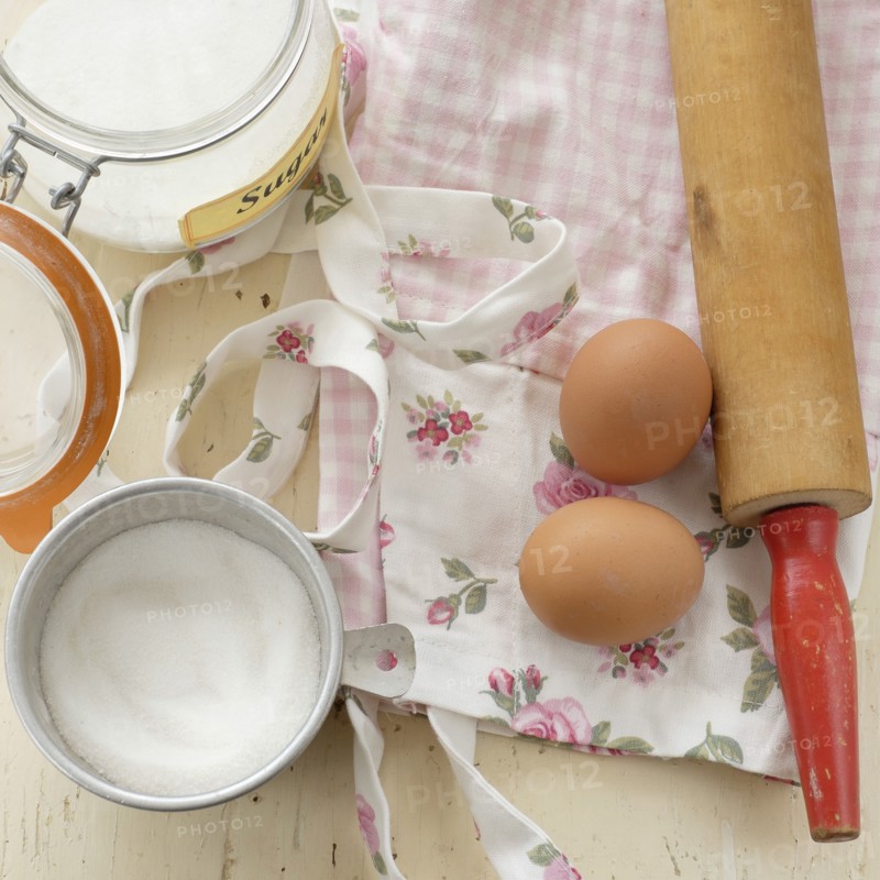 Studio shot of cake ingredients.