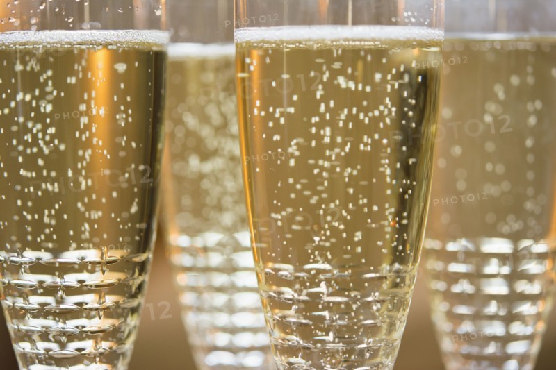 Close-up of champagne flutes
